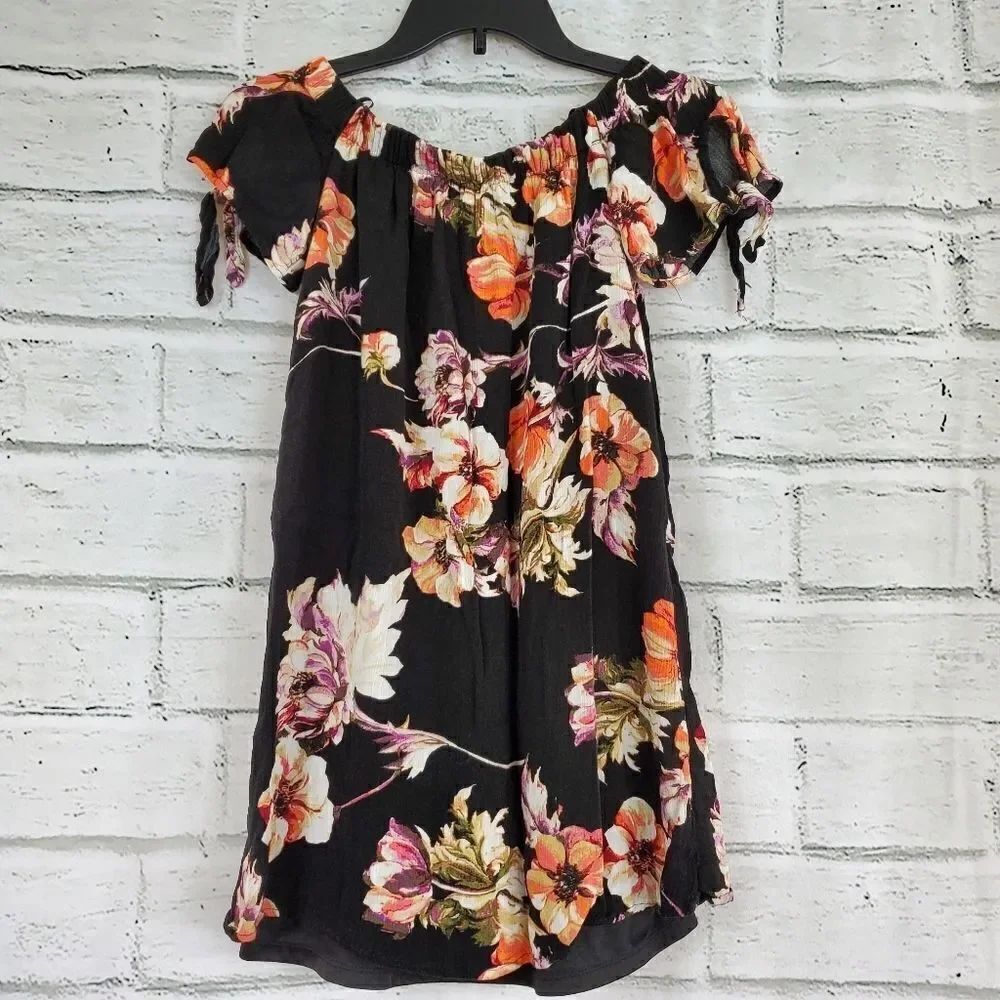 One clothing floral cold shoulder dress